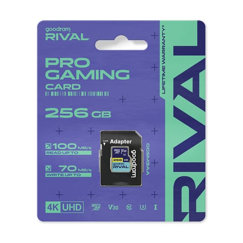 ⁨Karta pamięci microSD 256  GB V30 UHS-III Goodram Rival z adapterem⁩ w sklepie Wasserman.eu