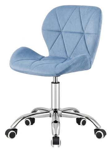 ⁨Krzesło obrotowe VASTO OFFICE VELVET LIGHT BLUE SILVER⁩ w sklepie Wasserman.eu
