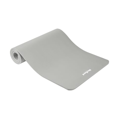 ⁨Mata gimnastyczna do ćwiczeń joga, pilates, fitness, 183x61cm, grubość 1.5cm, materiał NBR, szara, REBEL ACTIVE⁩ w sklepie Wasserman.eu