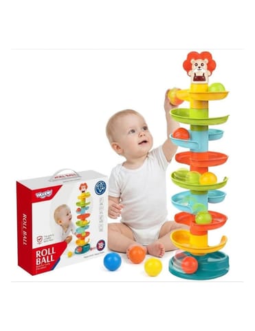 ⁨WOOPIE BABY Kulodrom Tor Kulkowy Zestaw Spirala + 6 Kulek⁩ w sklepie Wasserman.eu