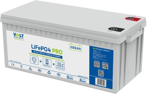 ⁨Akumulator Volt Polska LiFePO4 PRO 25,6V 200 Ah (200A) BMS BLUETOOTH + MATA⁩ w sklepie Wasserman.eu