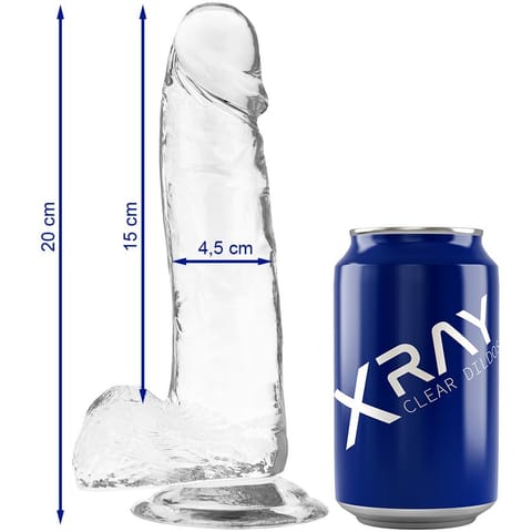 X RAY - CLEAR COCK WITH BALLS 20 CM -O- 4.5 CM w sklepie Wasserman.eu