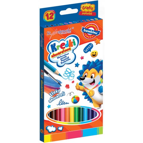 ⁨Kredki akwarelowe BAMBINO 12kol. ST. MAJEWSKI⁩ w sklepie Wasserman.eu