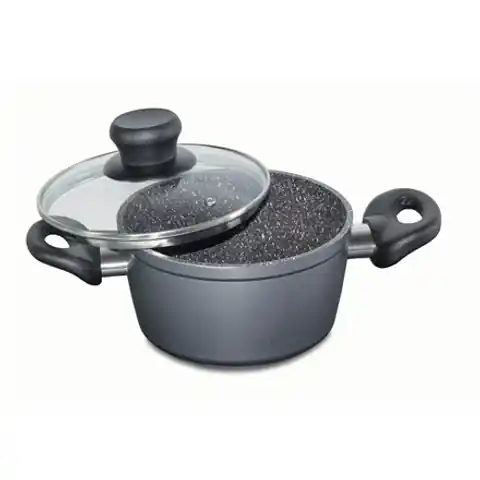 ⁨Stoneline Cooking pot 7451 1.5 L, die-cast aluminium, Grey, Lid included⁩ at Wasserman.eu