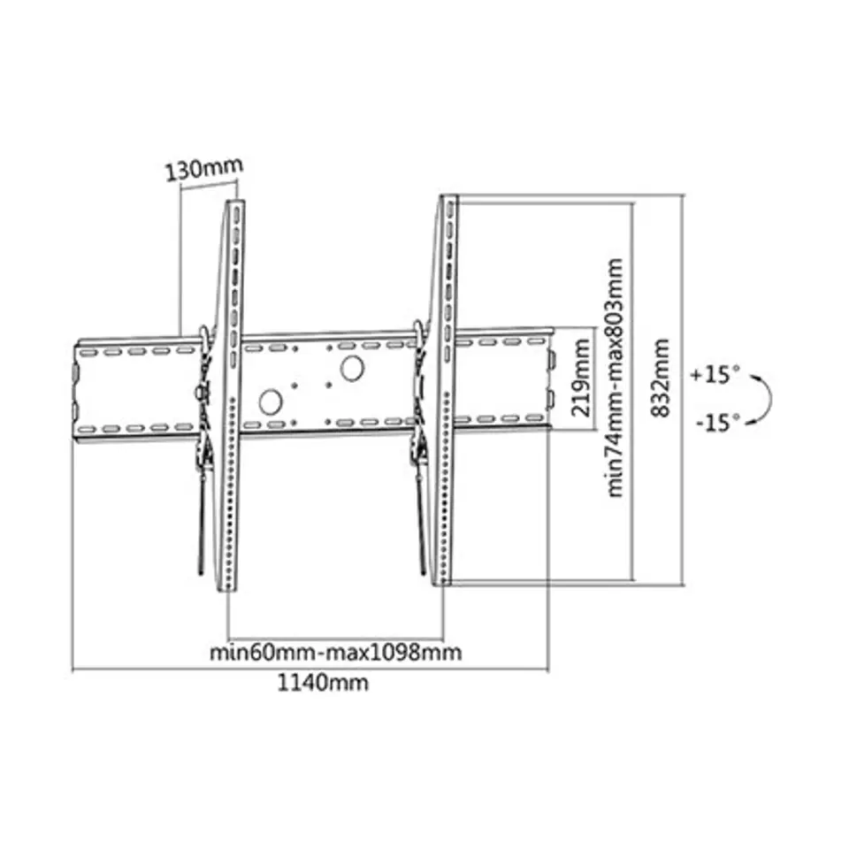 ⁨Sunne | Wall Mount | 60-100-LP | 60-100 " | Maximum weight (capacity) 100 kg | Black⁩ w sklepie Wasserman.eu