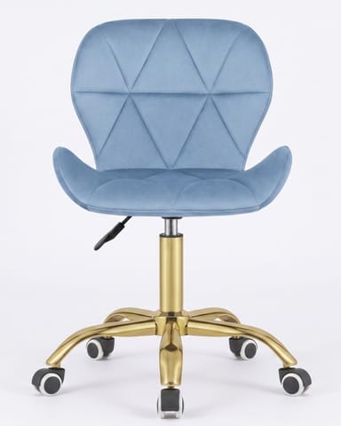 ⁨Krzesło obrotowe VASTO OFFICE VELVET LIGHT BLUE GOLD⁩ w sklepie Wasserman.eu