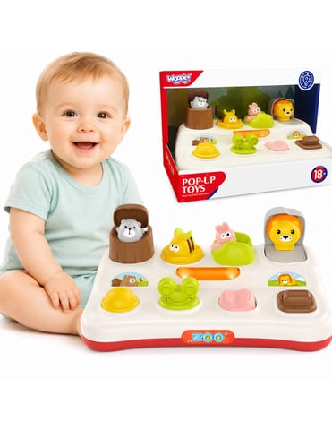 ⁨WOOPIE BABY Zabawka Edukacyjna Wyskakujące Zwierzątka ZOO Pop Up⁩ w sklepie Wasserman.eu