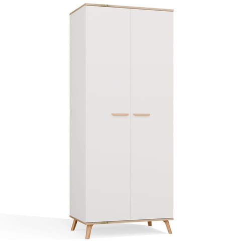 ⁨Szafa Ubraniowa OLYMPO 2D BIAŁA DĄB ARTISAN 80 Cm Drążek 2 Drzwi Sypialnia⁩ w sklepie Wasserman.eu