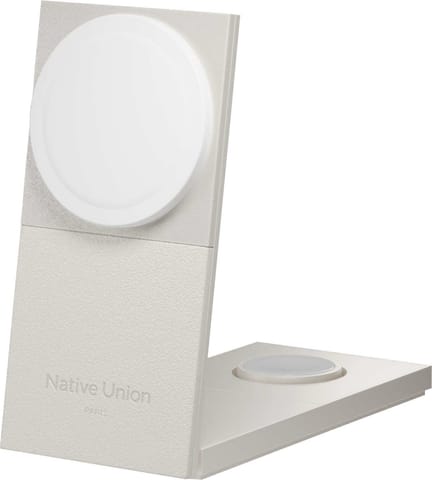 ⁨Native Union Rise 3-in-1 INT Qi2 Wireless Charger - bezprzewodowa ładowarka Qi2 15W do trzech urządzeń kompatybilna z MagSafe, adapter oraz wtyczki EU i UK w zestawie (sandstone)⁩ w sklepie Wasserman.eu