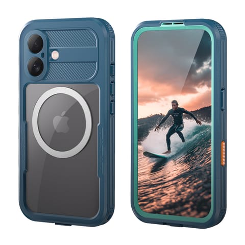 ⁨Crong Seal Cover - Wodoodporne etui IP68 do iPhone 17 (morski)⁩ w sklepie Wasserman.eu