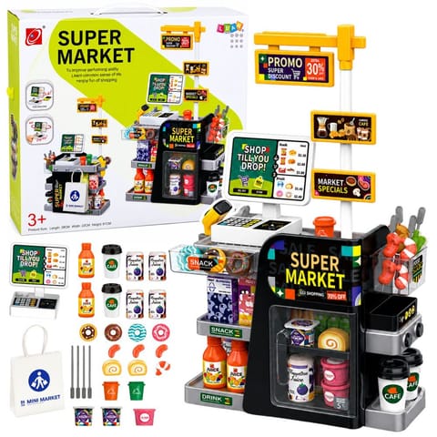 ⁨Supermarket Kasa Fiskalna Skaner Dystrybutor Napojów Światła Dźwięki 65 el.⁩ w sklepie Wasserman.eu