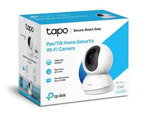 ⁨TP-LINK Pan/Tilt Home Security Wi-Fi Camera Tapo C200 4mm/F/2.4, Privacy Mode, Sound and Light Alarm, Motion Detection and Notif⁩ w sklepie Wasserman.eu