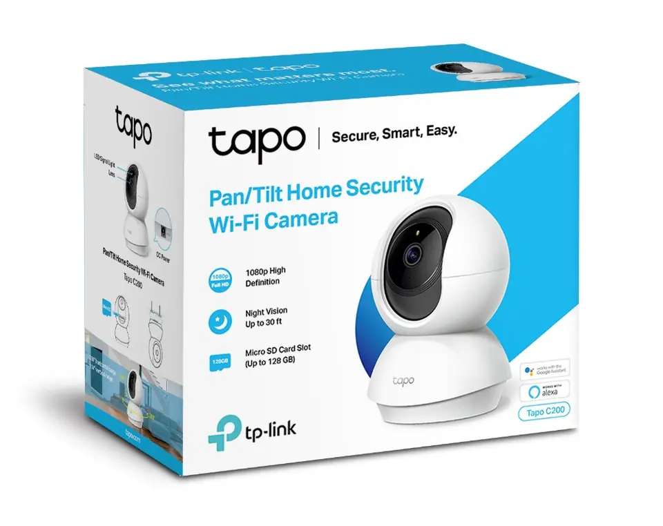 ⁨TP-LINK Pan/Tilt Home Security Wi-Fi Camera Tapo C200 4mm/F/2.4, Privacy Mode, Sound and Light Alarm, Motion Detection and Notif⁩ w sklepie Wasserman.eu