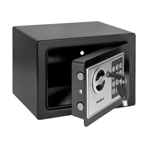 ⁨Sejf domowy elektroniczny na kod PIN i klucz - sejf na pieniądze i dokumenty Rebel RB-7000⁩ w sklepie Wasserman.eu