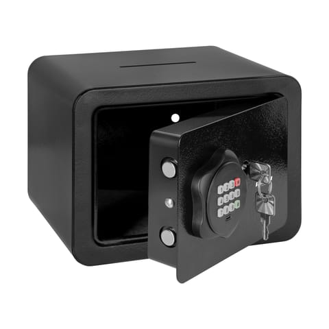 ⁨Sejf domowy elektroniczny na kod PIN i klucz - sejf na pieniądze i dokumenty Rebel RB-7001⁩ w sklepie Wasserman.eu
