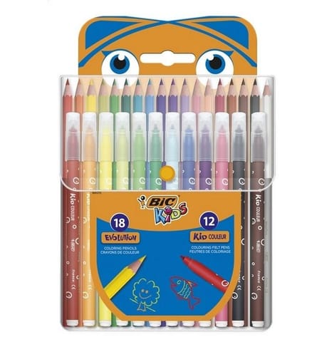 ⁨Zestaw kredki 2w1 + flamastry BIC⁩ w sklepie Wasserman.eu