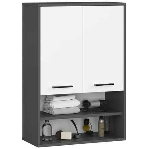 ⁨SZAFKA WISZĄCA FIN H934 W64 2D 1P GRAFIT SZARY/BIAŁA⁩ w sklepie Wasserman.eu