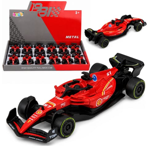 ⁨Autko Wyścigówka Metalowa Formuła Napęd Pull Back Czerwona 1:43⁩ w sklepie Wasserman.eu