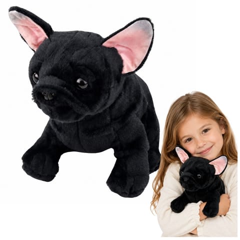 ⁨Pluszowa Maskotka Przytulanka Piesek Buldog Francuski Czarny 22 cm⁩ w sklepie Wasserman.eu