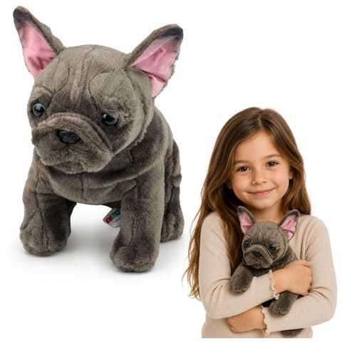 ⁨Pluszowa Maskotka Przytulanka Piesek Buldog Francuski Brązowy 22 cm⁩ w sklepie Wasserman.eu