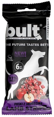 ⁨Bult Superfood Tasty Stripes Paski z jagnięciną 60g⁩ w sklepie Wasserman.eu