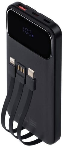 ⁨Powerbank Rivacase 10000mAh 22.5W PD 2x USB-C 1x USB-A VA2211 czarny + kabel USB-C i Lightning⁩ w sklepie Wasserman.eu