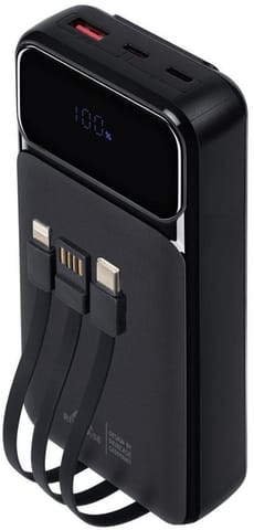 ⁨Powerbank Rivacase 20000mAh 22.5W PD 2x USB-C 1x USB-A VA2221 czarny + kabel USB-C i Lightning⁩ w sklepie Wasserman.eu