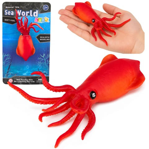 ⁨Kałamarnica Gumowa Figurka Rozciągliwa Realistyczna Zwierzę Morskie 18 cm⁩ w sklepie Wasserman.eu