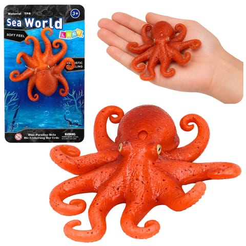 ⁨Gumowa Figurka Ośmiornica Rozciągliwa Realistyczna Zwierzę Morskie 14cm⁩ w sklepie Wasserman.eu