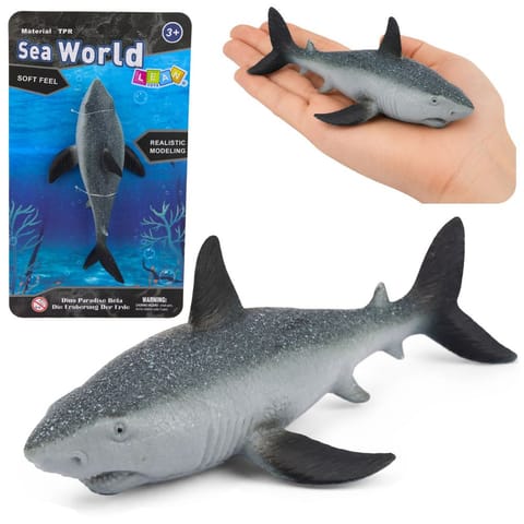 ⁨Ryba Gumowa Rekin Figurka Rozciągliwa Realistyczna Rekin Oceaniczny 18 cm⁩ w sklepie Wasserman.eu