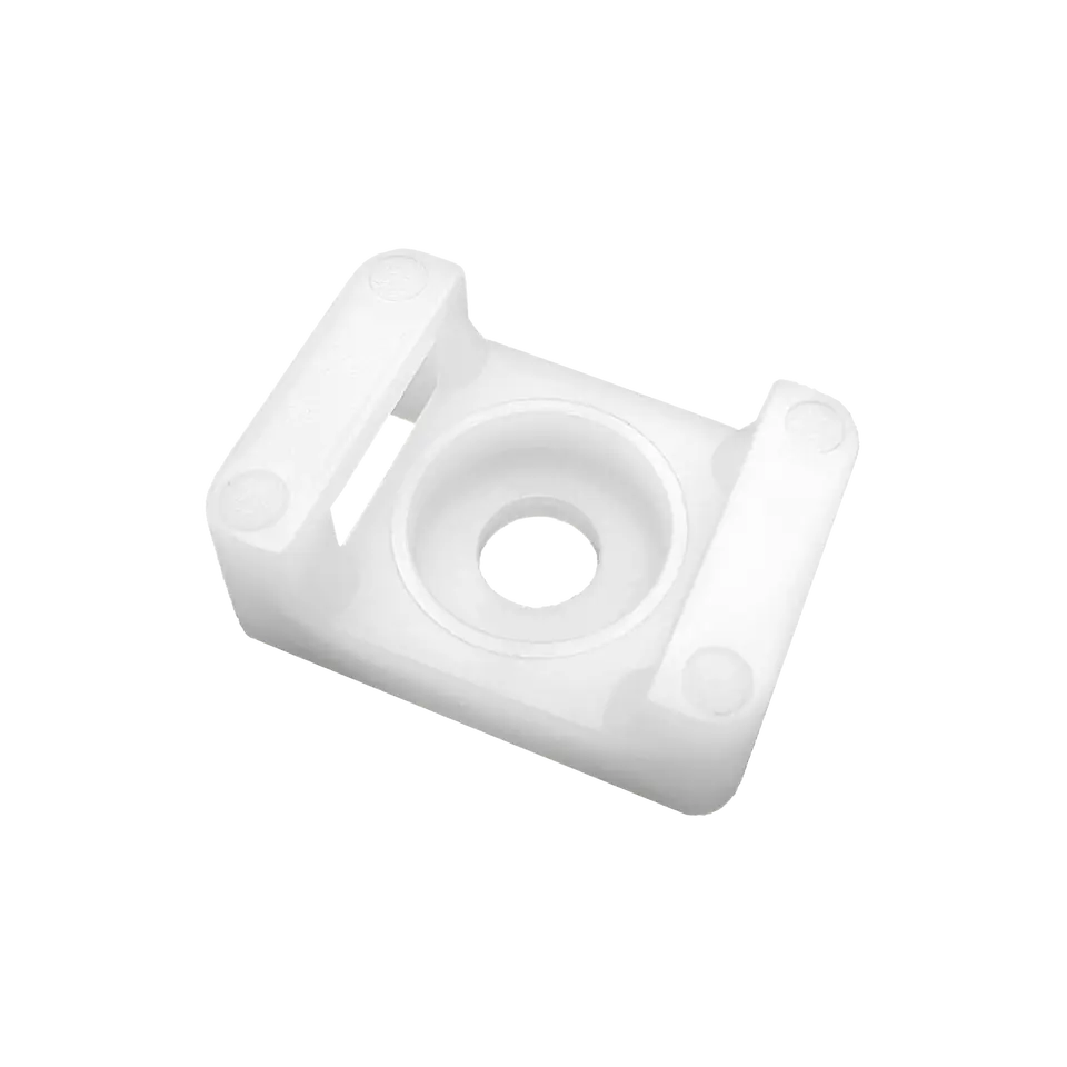 ⁨Cable tie holder, saddle, screw-on, 22x16 mm, mounting hole 6.8mm, white, 20 pieces⁩ at Wasserman.eu