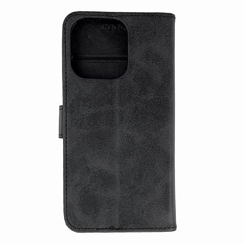 ⁨Etui pokrowiec na iPhone 16 Pro Leather Book Case - czarny⁩ w sklepie Wasserman.eu
