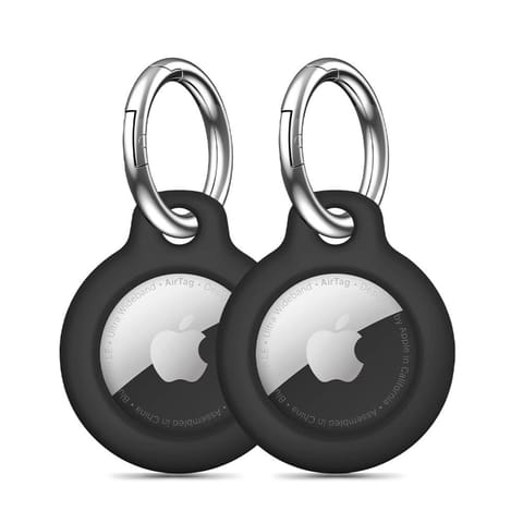 ⁨Etui brelok na lokalizator Apple AirTag czarny - 2 szt.⁩ w sklepie Wasserman.eu