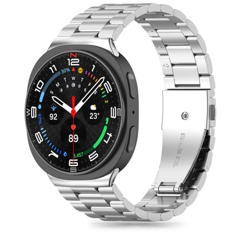 ⁨Pasek bransoleta na Samsung Galaxy Watch 40 / 44 / 46 mm - srebrna⁩ w sklepie Wasserman.eu