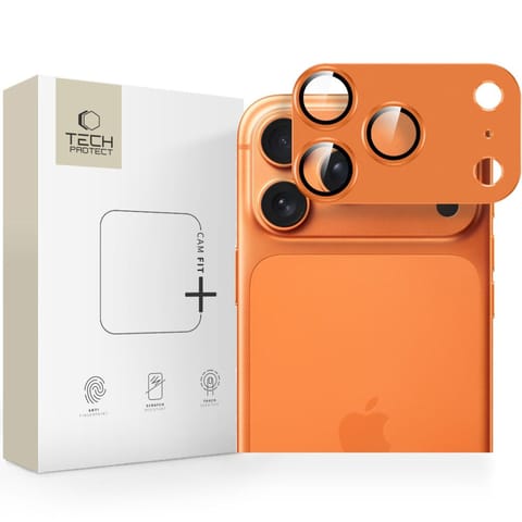 ⁨Szkło na obiektyw na iPhone 17 Pro Max Camfull Fit+ - pomarańczowe⁩ w sklepie Wasserman.eu