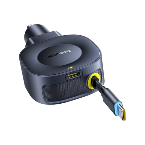 ⁨Ładowarka samochodowa USB-C ze zwijanym kablem USB-C 30W - czarna⁩ w sklepie Wasserman.eu