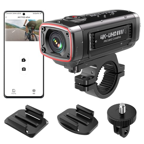 ⁨Kamera sportowa wideorejestrator 4K na kierownicę motocykla AKY-710S - czarna⁩ w sklepie Wasserman.eu