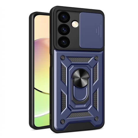 ⁨Etui pancerne z osłoną na aparat do Samsung Galaxy A15 Hybrid Armor Camshield - niebieskie⁩ w sklepie Wasserman.eu