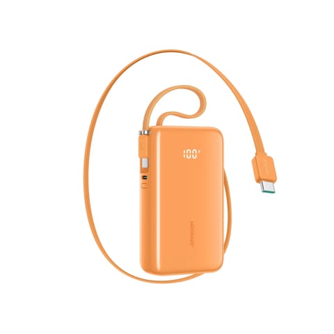 ⁨Powerbank 10000mAh z wbudowanymi kablami USB-C 35W - pomarańczowy⁩ w sklepie Wasserman.eu