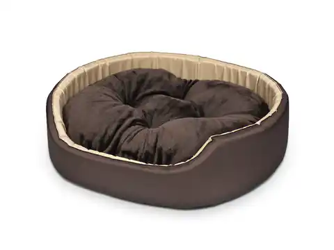 ⁨CONE BED WITH PILLOW SIZE L 69x57 Smooth brown⁩ at Wasserman.eu