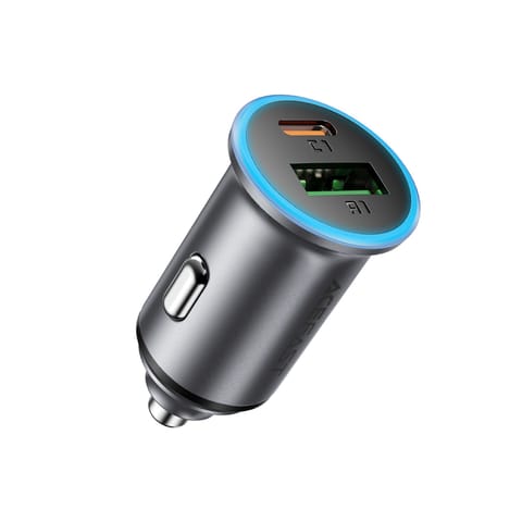 ⁨Ładowarka samochodowa USB-A USB-C 65W - szara⁩ w sklepie Wasserman.eu