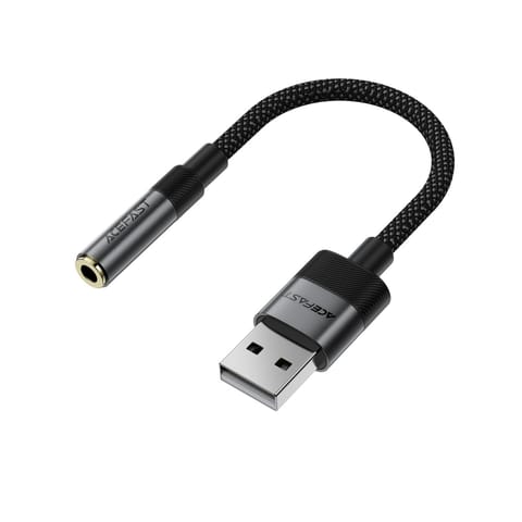 ⁨Adapter przejściówka USB-A - mini jack 3.5 mm - czarny⁩ w sklepie Wasserman.eu