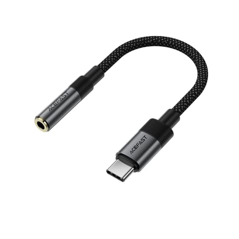 ⁨Adapter przejściówka USB-C - mini jack 3.5 mm - czarny⁩ w sklepie Wasserman.eu