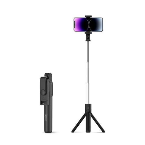 ⁨Selfie stick mini tripod do zdjęć Bluetooth 360 stopni - czarny⁩ w sklepie Wasserman.eu