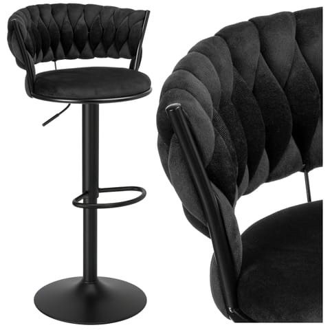 ⁨Hoker barowy Tresso Black czarny Velvet⁩ w sklepie Wasserman.eu
