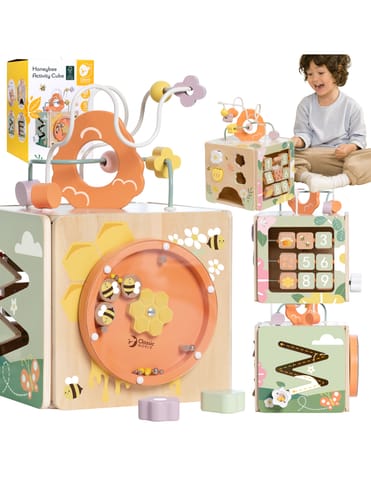 ⁨CLASSIC WORLD Drewniana Kostka Edukacyjna Sensoryczna 5w1⁩ w sklepie Wasserman.eu