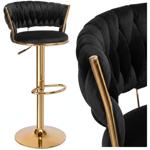 ⁨Hoker barowy Tresso Gold czarny Velvet⁩ w sklepie Wasserman.eu