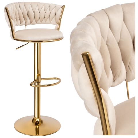 ⁨Hoker barowy Tresso Gold beżowy Velvet⁩ w sklepie Wasserman.eu