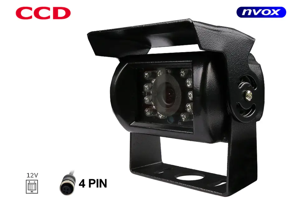 ⁨Car Rear View Camera 4pin ccd sharp in metal housing 12v 24v⁩ at Wasserman.eu