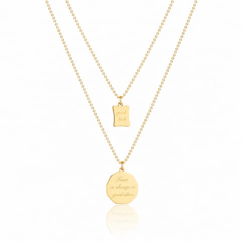 ⁨Gold plated surgical steel necklace NST1293⁩ at Wasserman.eu